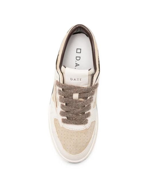 Sneakers Con Inserti di Date in White