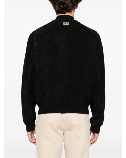 Dolce & Gabbana Black Suede Bomber Jacket for men