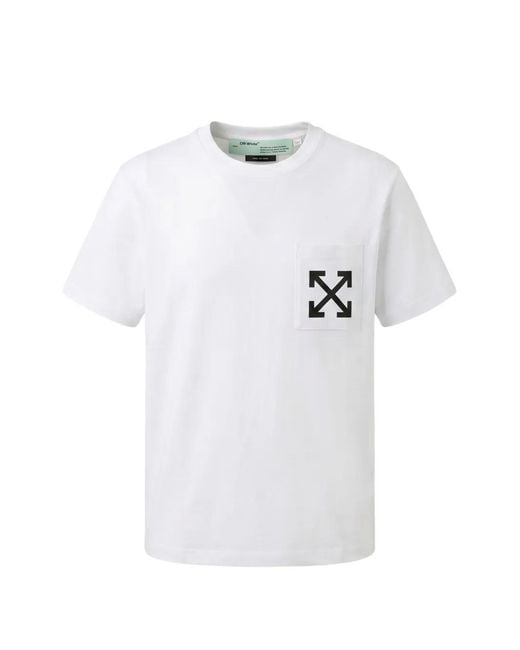 Off-White c/o Virgil Abloh White Arrows-Print Patch Pocket T-Shirt for men