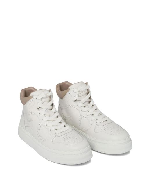 Chloé White Perforated-Detail Sneakers