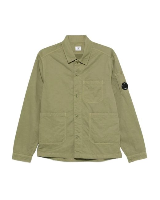 C P Company Green Lens-Detail Shirt Jacket for men