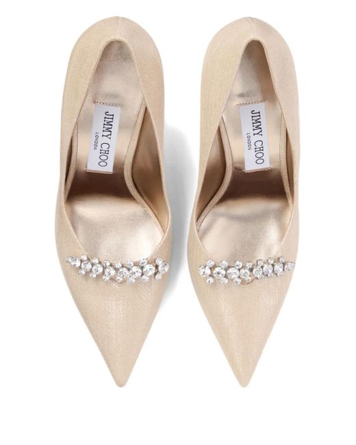 Jimmy Choo Natural 90Mm Belinda Crystal-Embellished Pumps