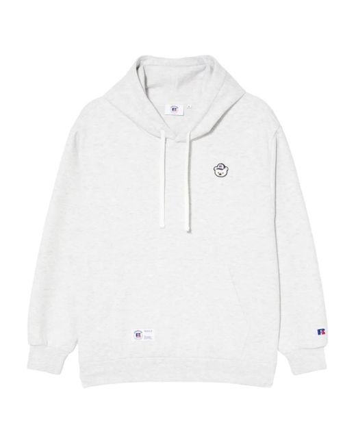 Chocoolate White X Russell Athletic Bear-Embroidered Hoodie for men