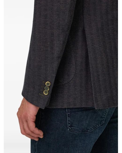Boggi Blue Blazer Herringbone for men