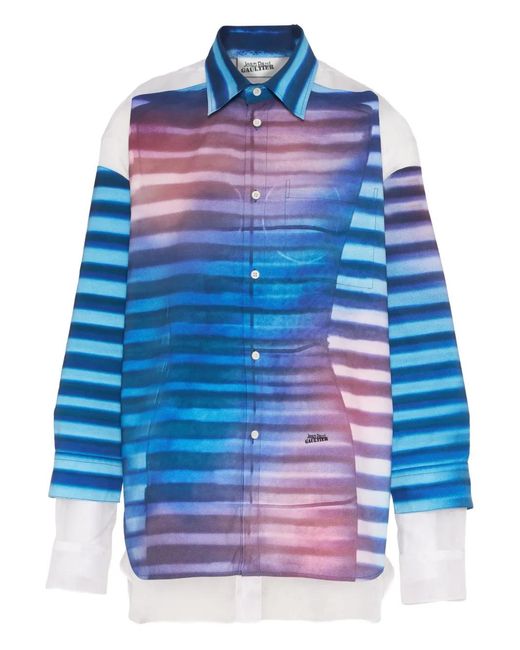 Jean Paul Gaultier Blue Petit-Grand Air Printed Shirt