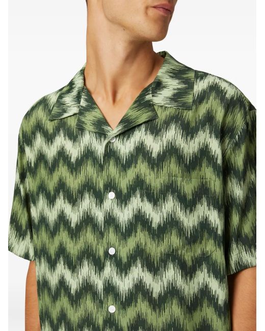 Camisa con motivo en zigzag Missoni de hombre de color Green