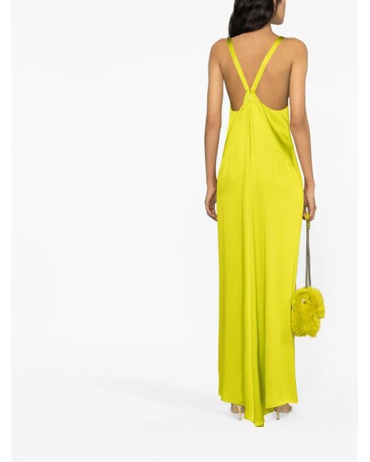 Fendi Zijden Maxi-Jurk in het Yellow