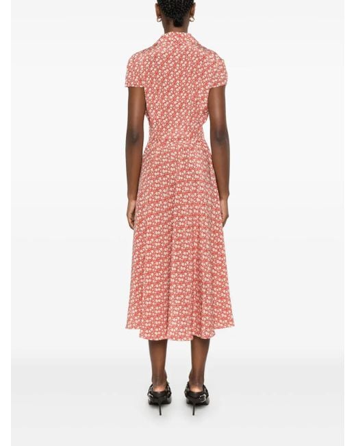 Abito Midi A Fiori di Ermanno Scervino in Pink