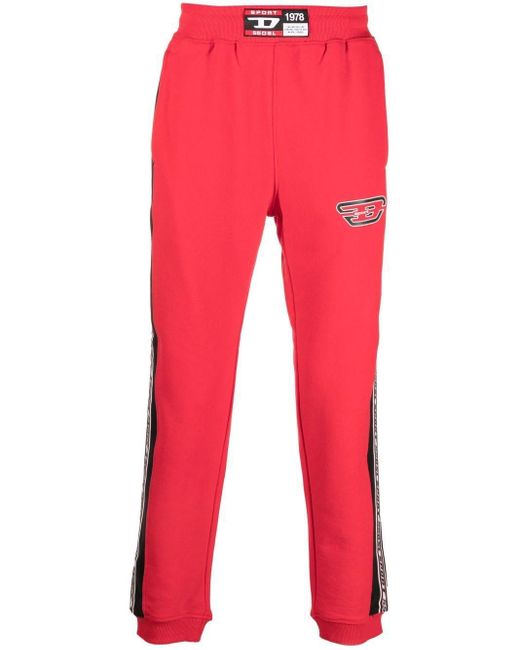 Pantalones de chándal con parche del logo DIESEL de Algodón de color Rojo  para hombre | Lyst