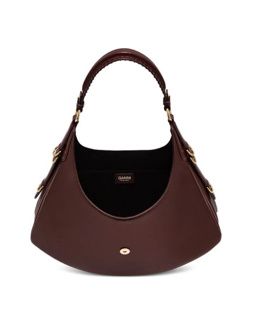 Ganni Brown Small Kat Tote Bag
