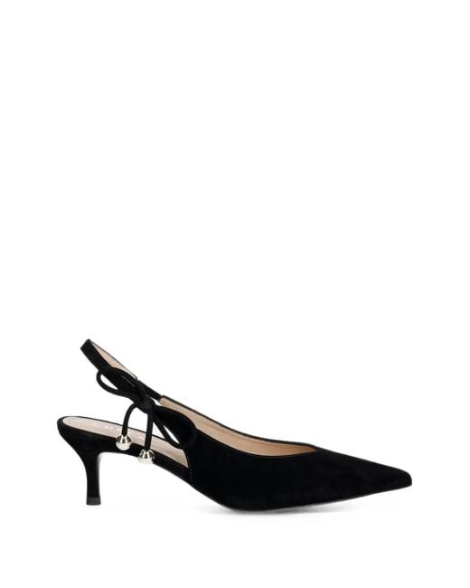 Furla Black Bow-Detail Slingback Pumps