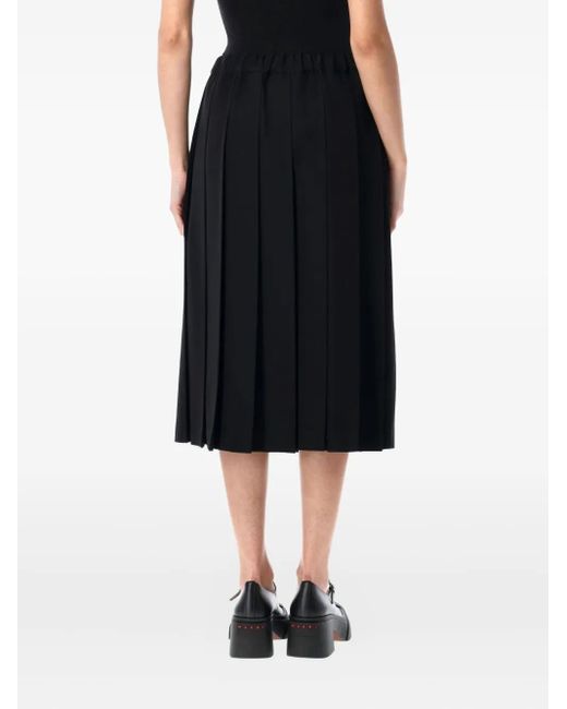 Comme des Garçons Black Pleated Midi Skirt
