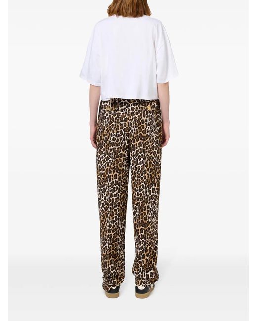 Elisabetta Franchi Brown Animal Print Trousers