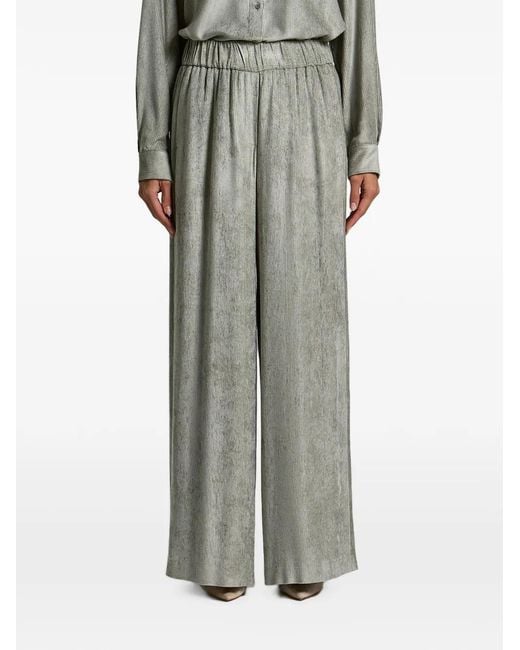 Peserico Gray Pleated Elasticated-Waist Trousers