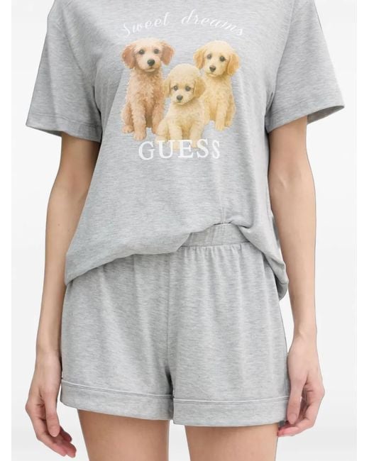 Guess Gray Lily Viscose-Blend Pajamas