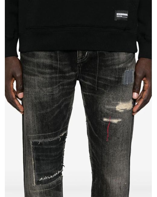 Neighborhood Gray Distressed Jeans for men