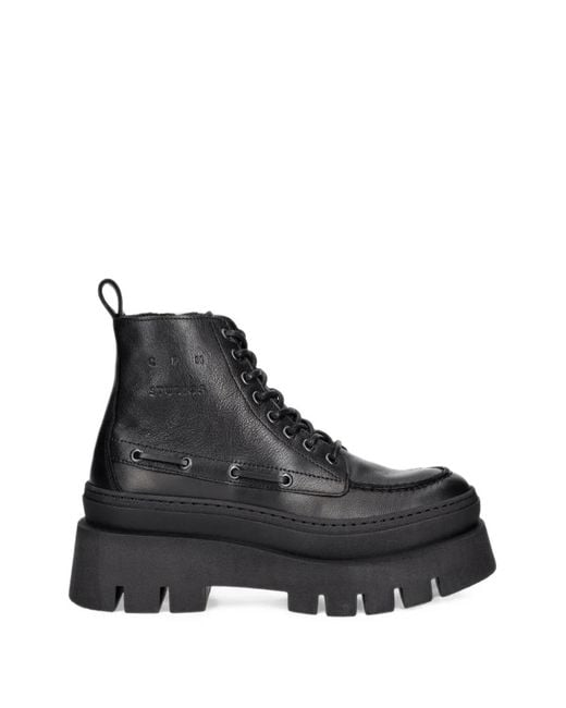 COPENHAGEN Black Cph697 Lace-Up Platform Boots