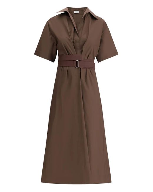 Brunello Cucinelli ベルテッド ドレス Brown