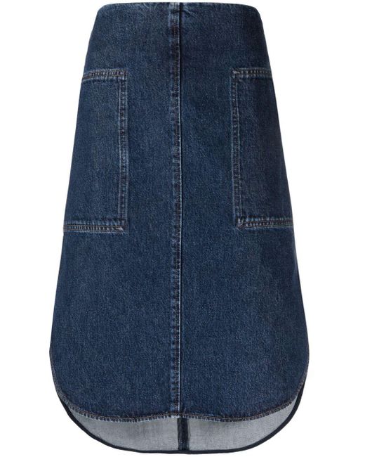 Totême  Blue Denim Midi Skirt