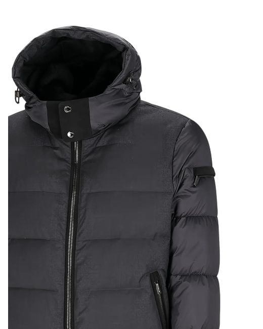 Moorer Black Wright-Shl Hooded Quilted Jacket for men