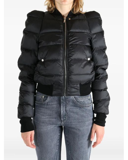 Rick Owens Black Puffed Quilted Jacket