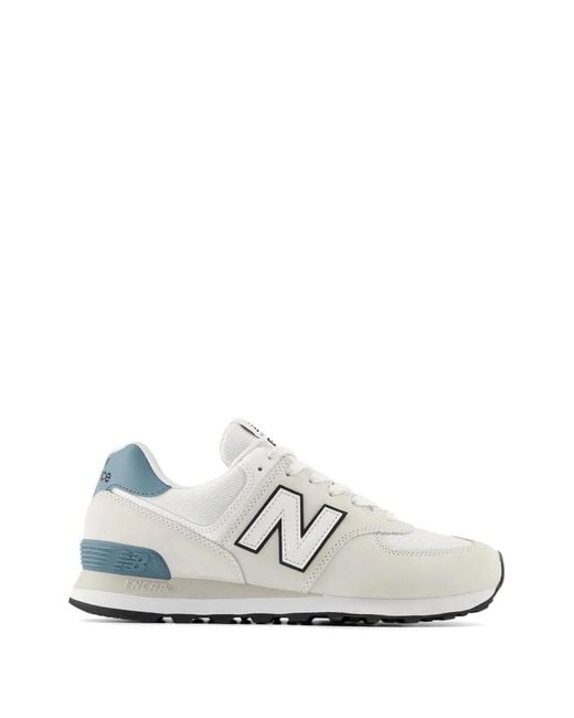 New Balance White Baskets À Empiècements Classiques