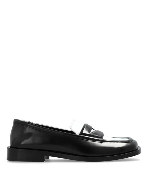 The Attico Black Amanda Two-Tone Leather Loafers