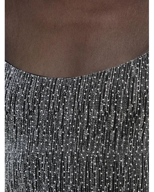 SIMONA CORSELLINI Gray Long-Sleeve Panelled Mini Dress