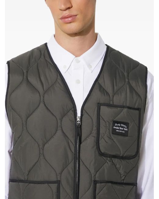 AWAKE NY Gray Quilted Vest for men