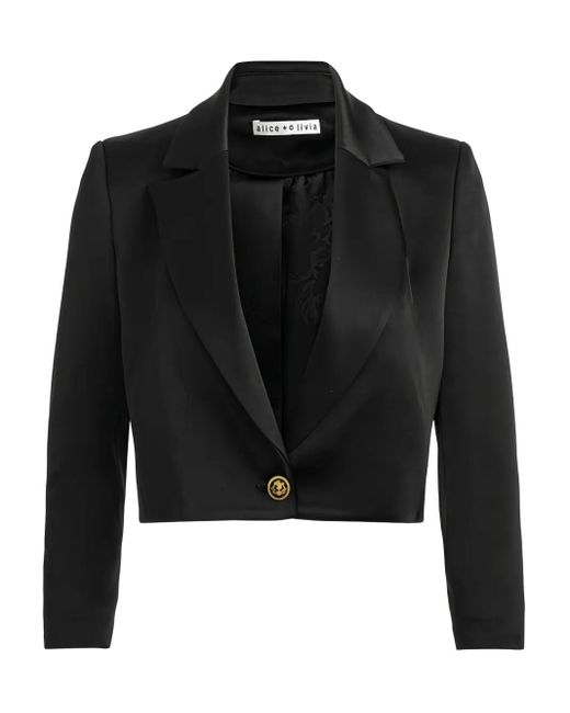 Alice + Olivia Esther Blazer Met Sjaalkraag in het Black