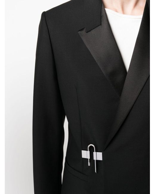 Givenchy Black Peak-lapels Hook-fastening Blazer for men