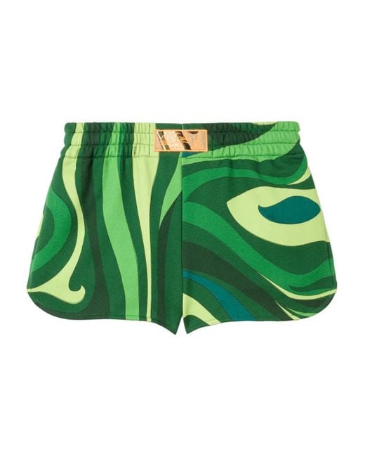 Emilio Pucci Marmo プリント ショートパンツ Green