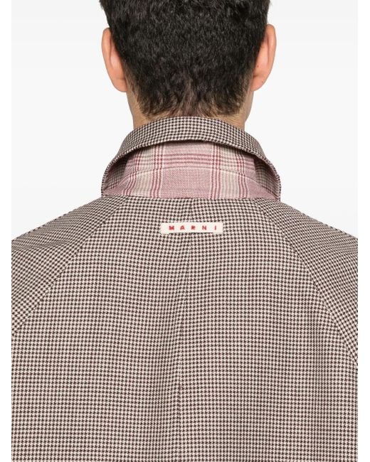 Marni Natural Houndstooth-Print Coat for men