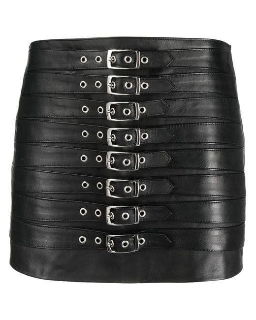 Manokhi Black Multiple Belts Mini Skirt