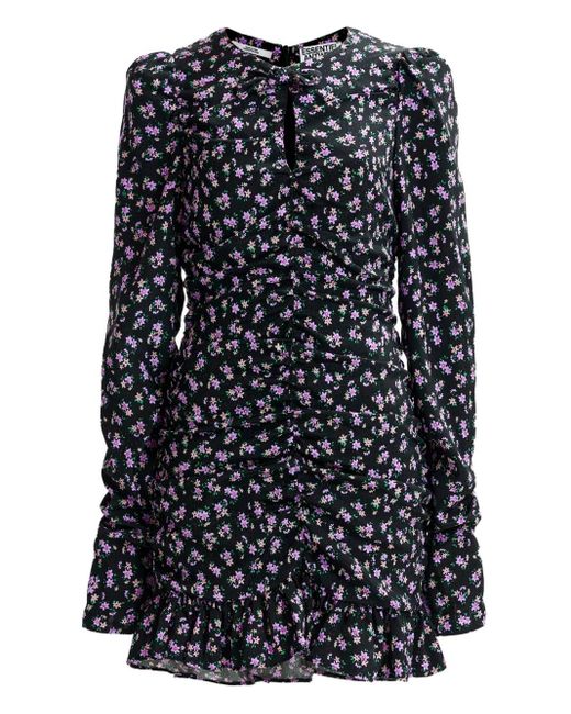 Essentiel Antwerp Mini-Jurk Met Pofmouwen En Ruches in het Blue