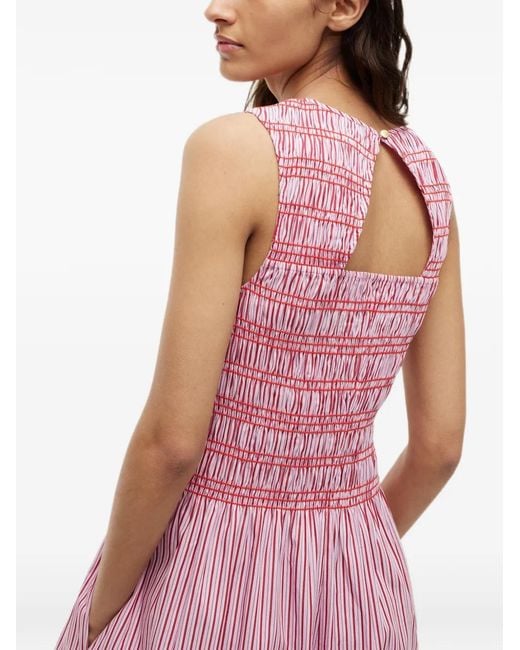 Tommy Hilfiger Pink Robe Froncée À Rayures