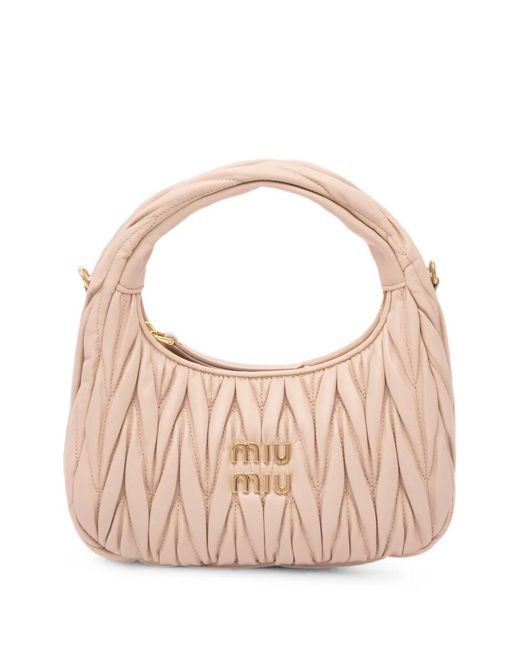 Miu Miu Pink Small Wander Leather Tote Bag