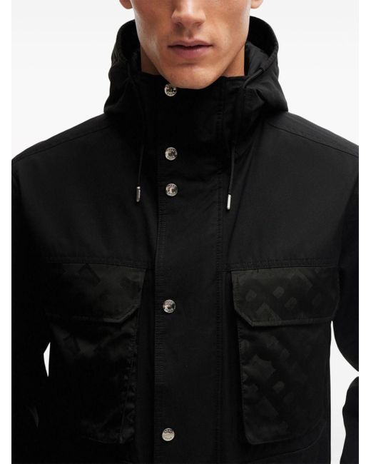 Boss Black Hooded Long-sleeve Jacket for men