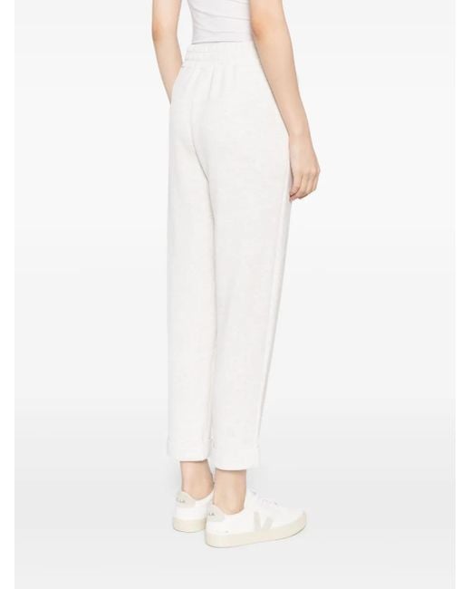 Varley White Mélange-Effect Tapered Trousers