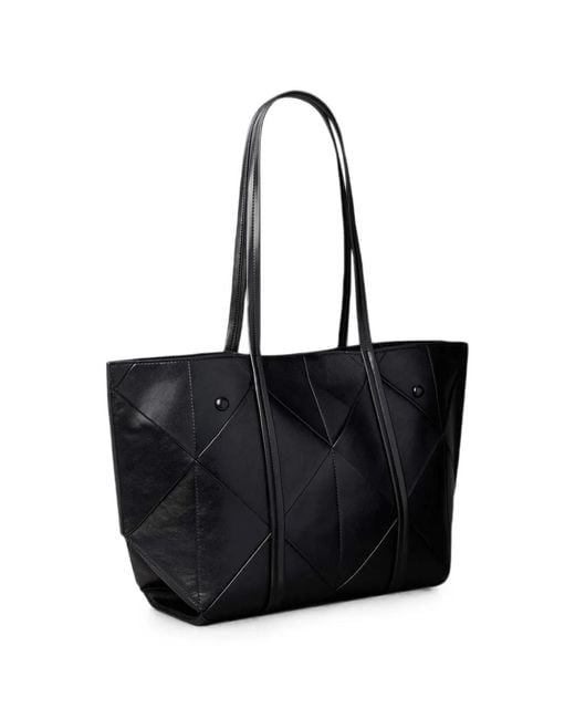 Calvin Klein Black Woven Emblem Tote Bag