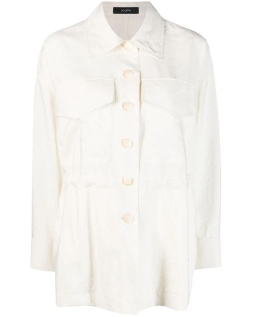 Joseph White Welbeck Drawstring Shirt Jacket