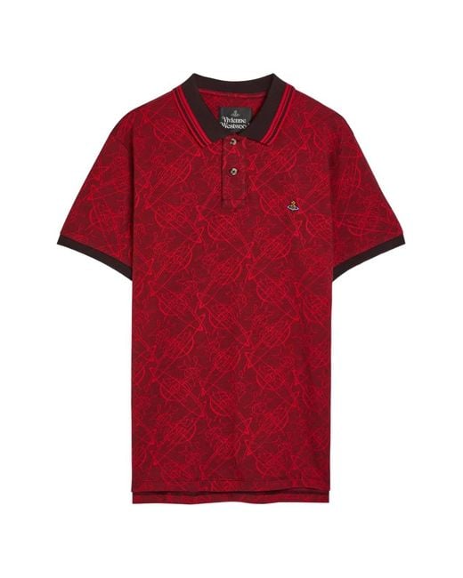 Vivienne Westwood Red Silk And Nylon Crew Neck Polo for men