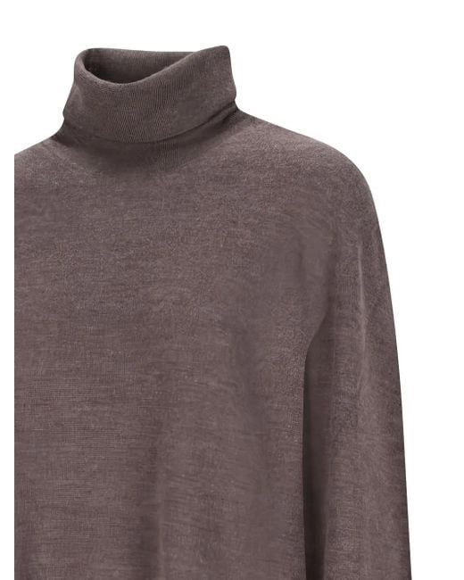 The Row Brown Turtleneck Long-Sleeve Top