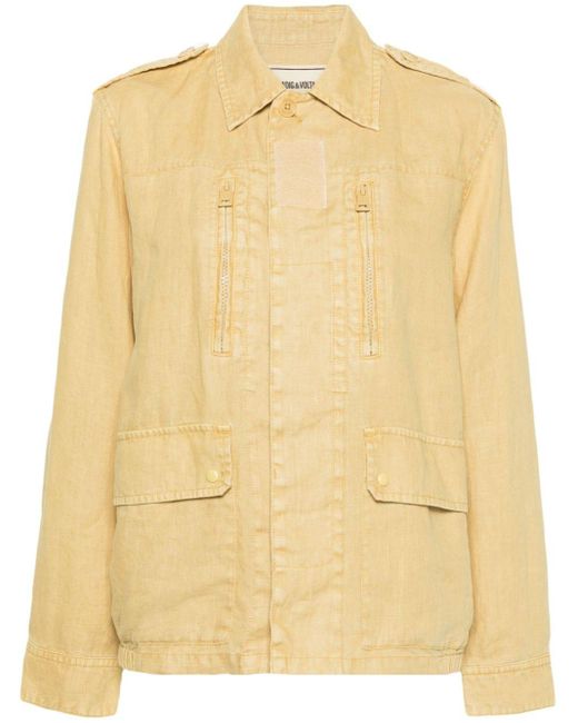 Zadig & Voltaire Natural Wings-embroidered Linen Jacket