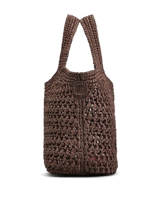 Tod's Brown Raffia Shopping Bag