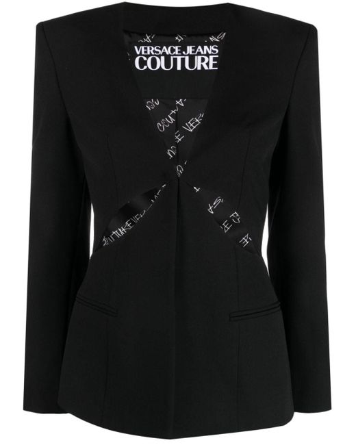 Versace Black Single-breasted Cut-out Blazer