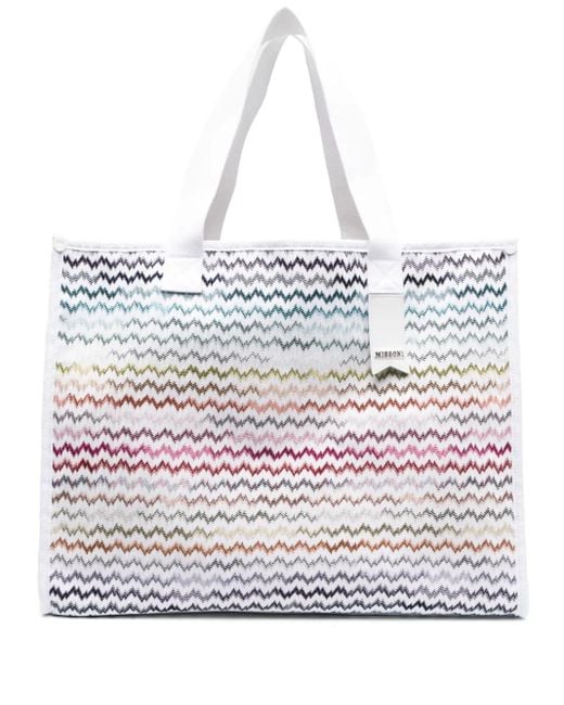 Borsa Con Ricamo A Zigzag di Missoni in Gray