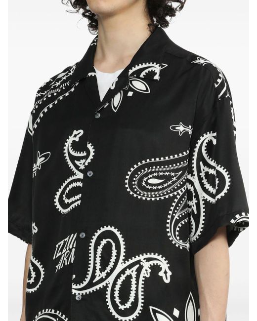 Izzue Black Paisley-print Shirt for men