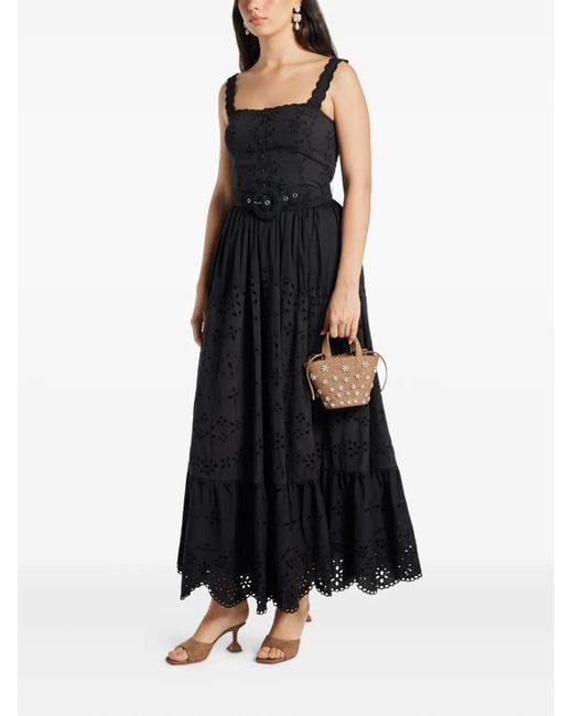 Hemant & Nandita Robe Longue Raga À Bords Festonnés in Black | Lyst