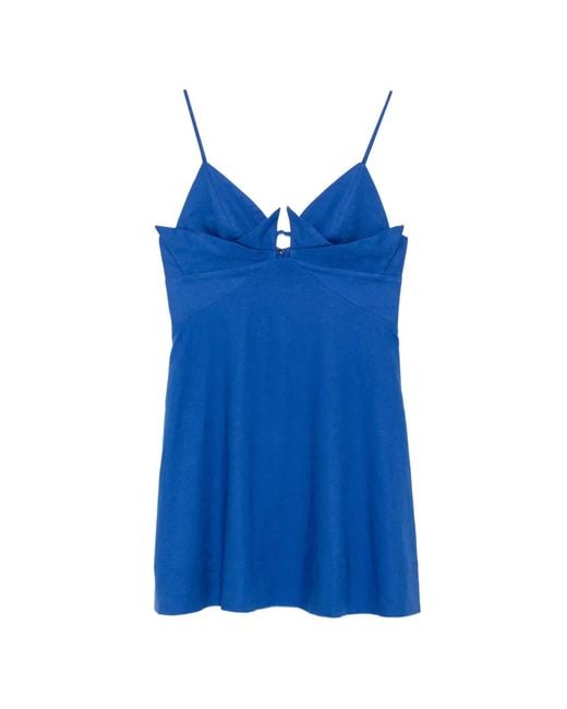 Farm Rio Blue Paper Boat Mini Dress
